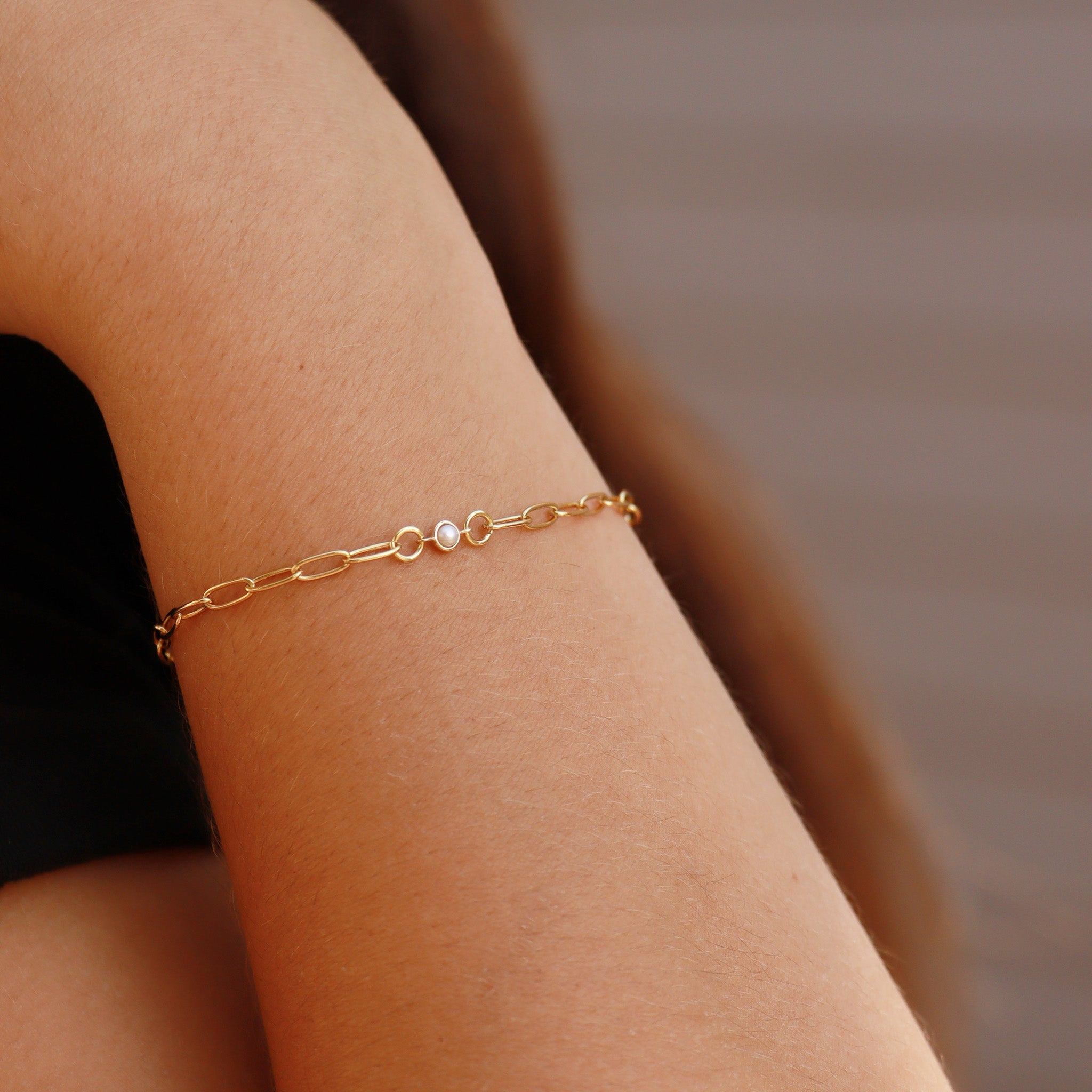 14K Solid Gold Birthstone Connector Charms for Permanent Jewelry