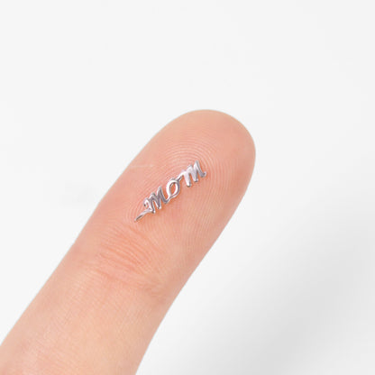 Permanent Jewelry .925 Sterling Silver Mom Script Charm