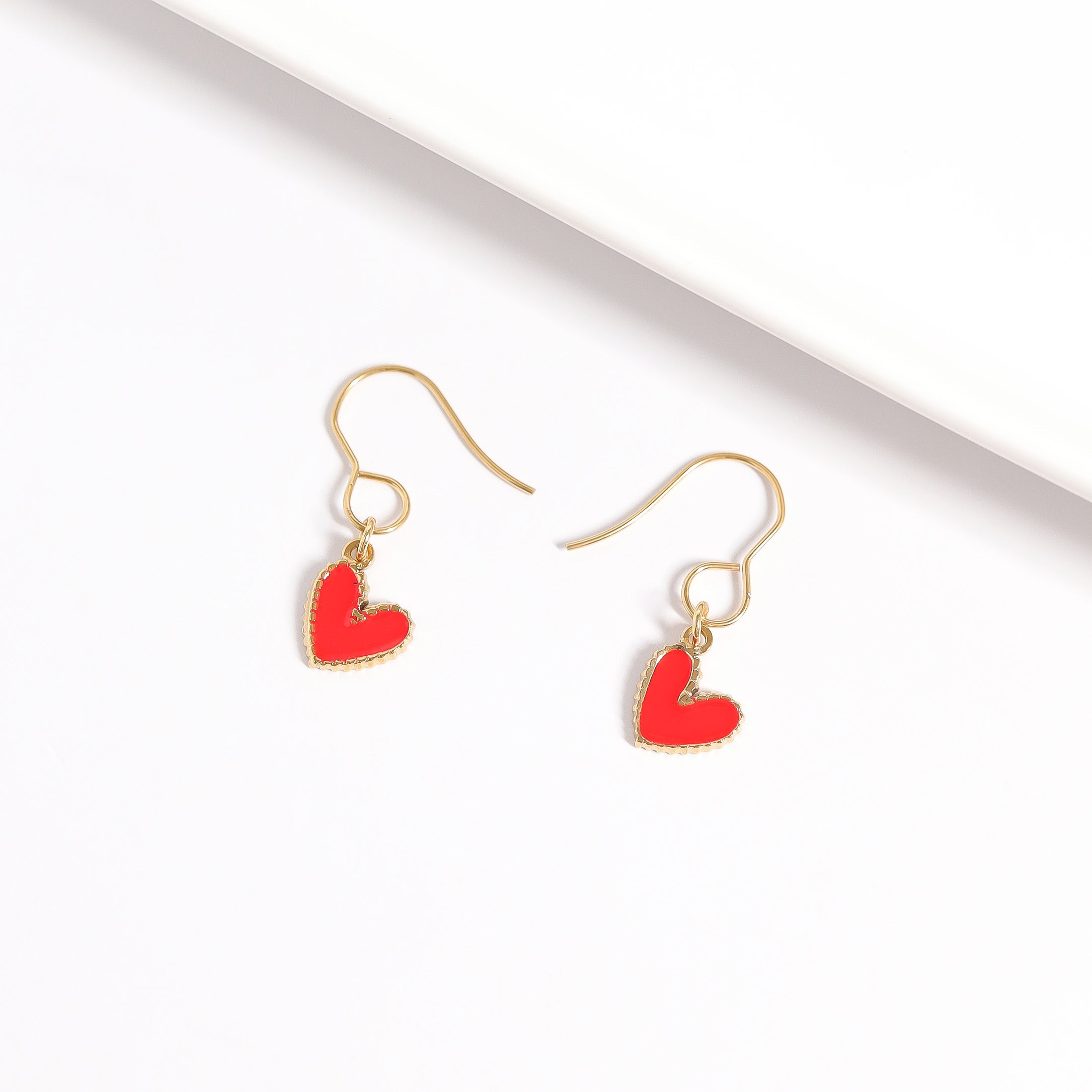 18K Gold PVD Stainless Steel Epoxy Heart Charm