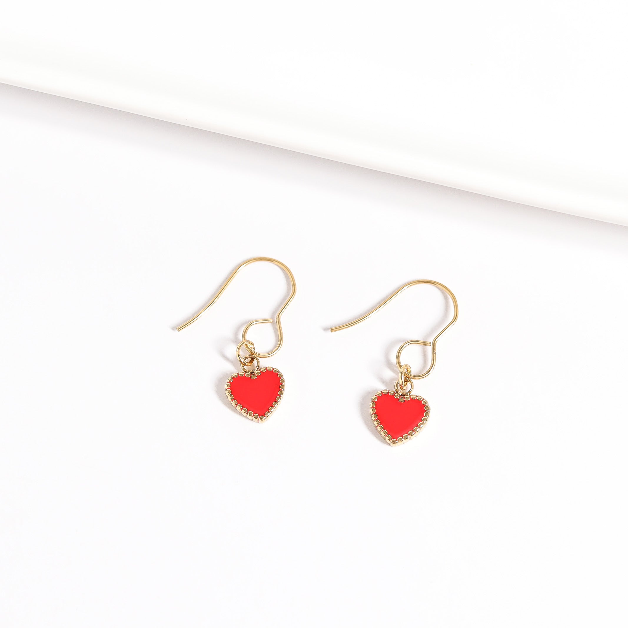 18K Gold PVD Stainless Steel Epoxy Heart Charm