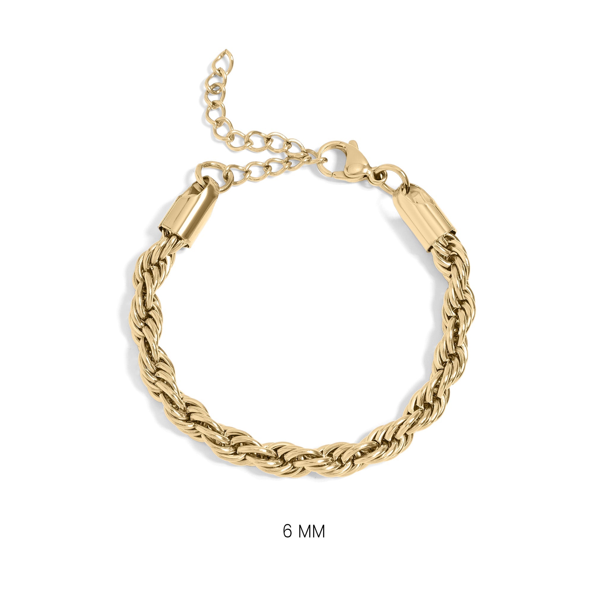 18K Gold PVD Stainless Steel Rope Chain Bracelet/Anklet