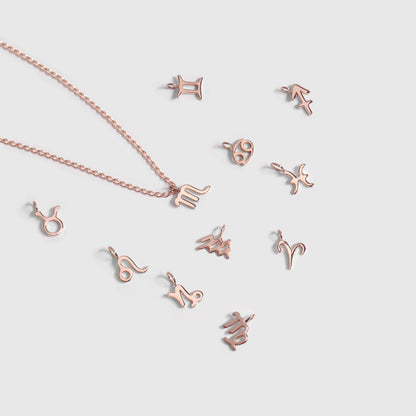 Permanent Jewelry 14K Solid Rose Gold Zodiac Charms