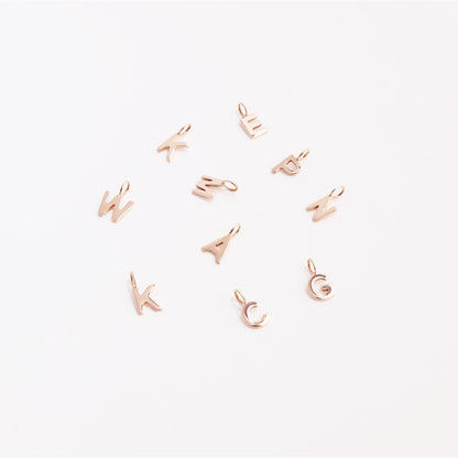 Permanent Jewelry 14K Solid Rose Gold Initial Charms