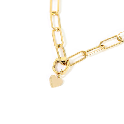 18K Gold PVD Stainless Steel "Love You" Heart Charm