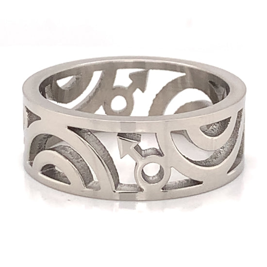 Male Mars Symbol Stainless Steel Ring