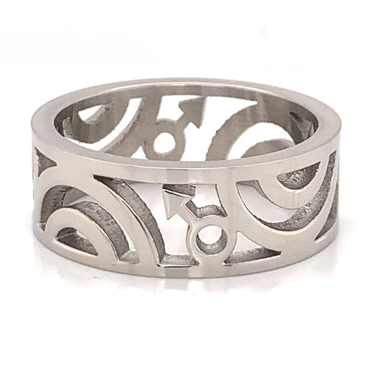 Male Mars Symbol Stainless Steel Ring