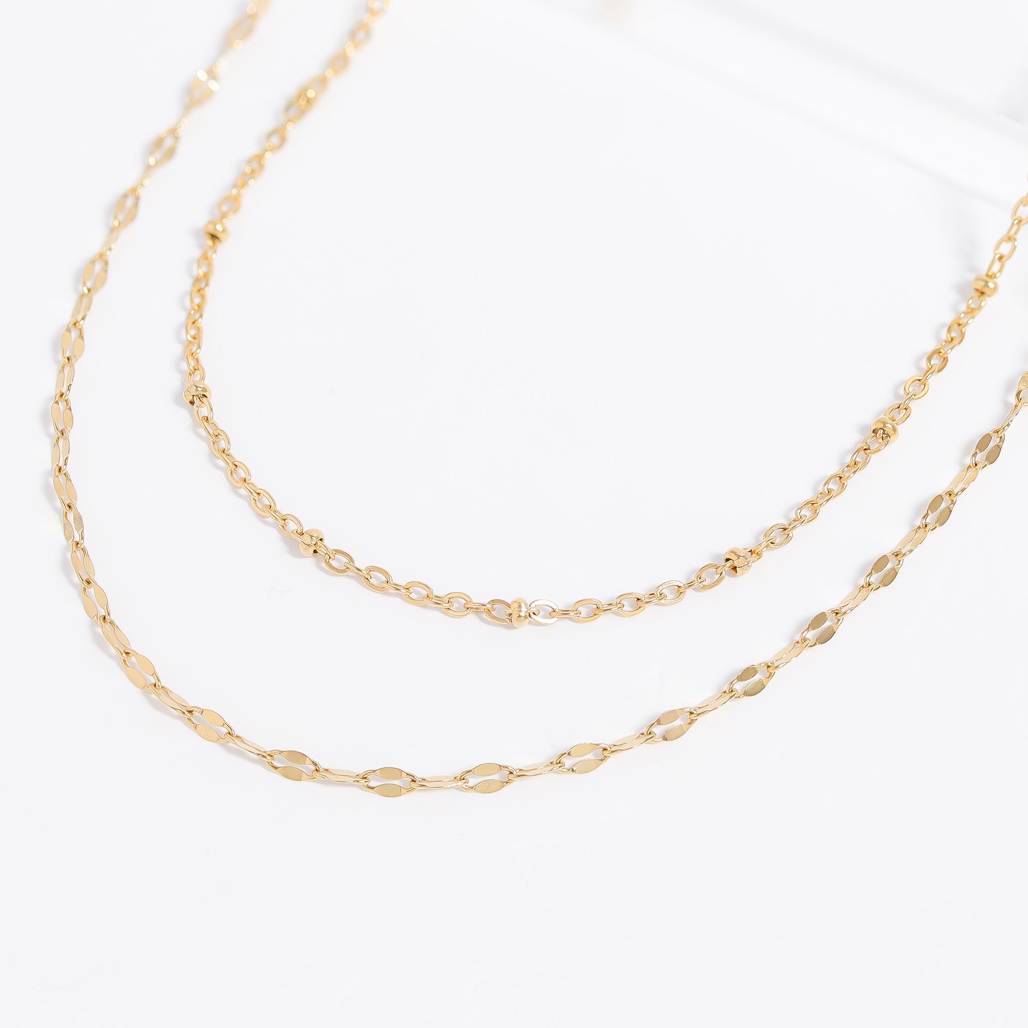 18K Gold PVD Stainless Steel Satellite Chain Necklace