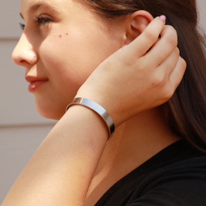 Stainless Steel Rounded Blank Cuff Bracelet