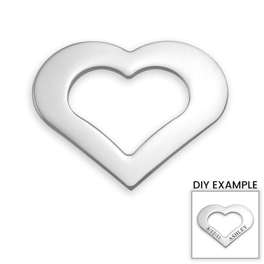 Stainless Steel Blank Cutout Heart Pendant