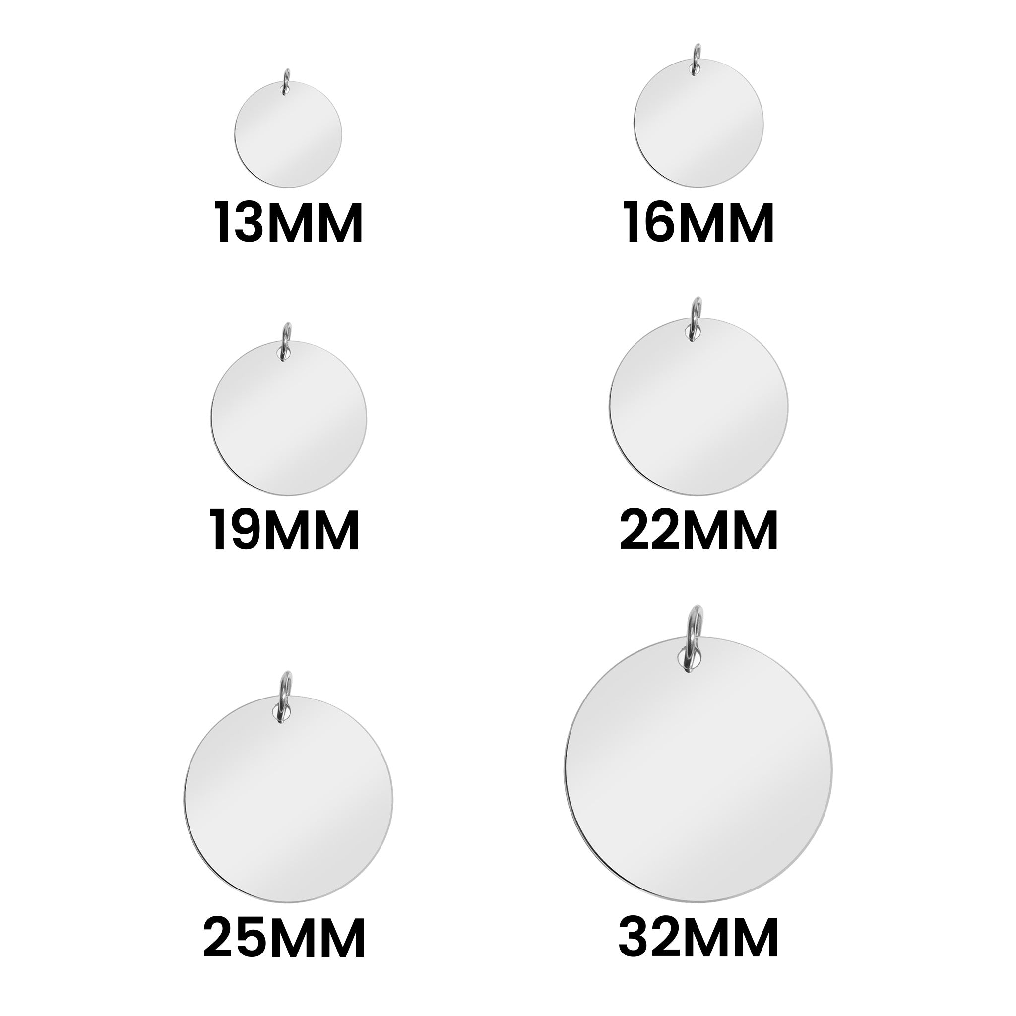 Stainless Steel Blank Circle Pendant