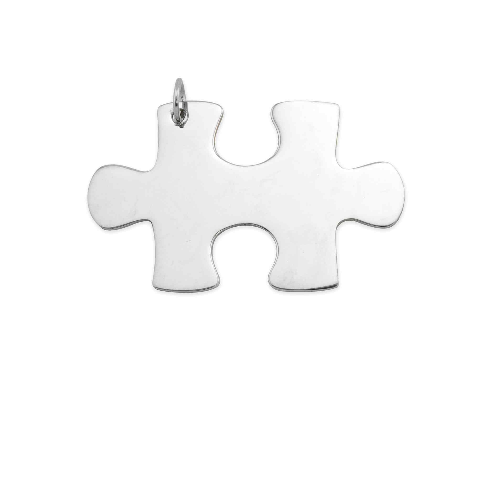 Polished Blank Horizontal Stainless Steel Puzzle Piece
