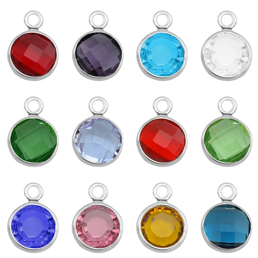 Birthstone Colored CZ Charms