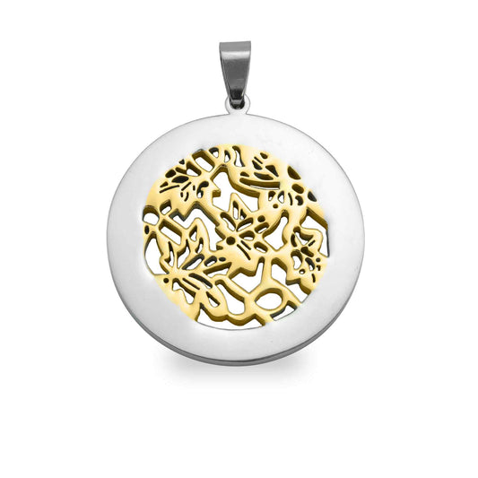 Gold Stainless Steel Cutout Pendant