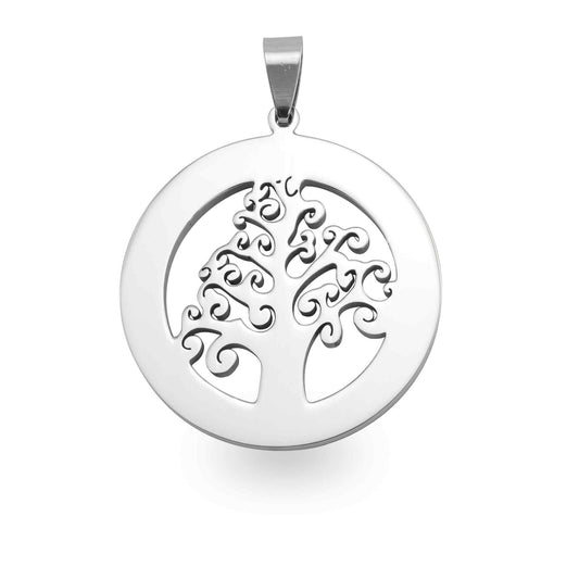 Stainless Steel Tree Cutout Pendant