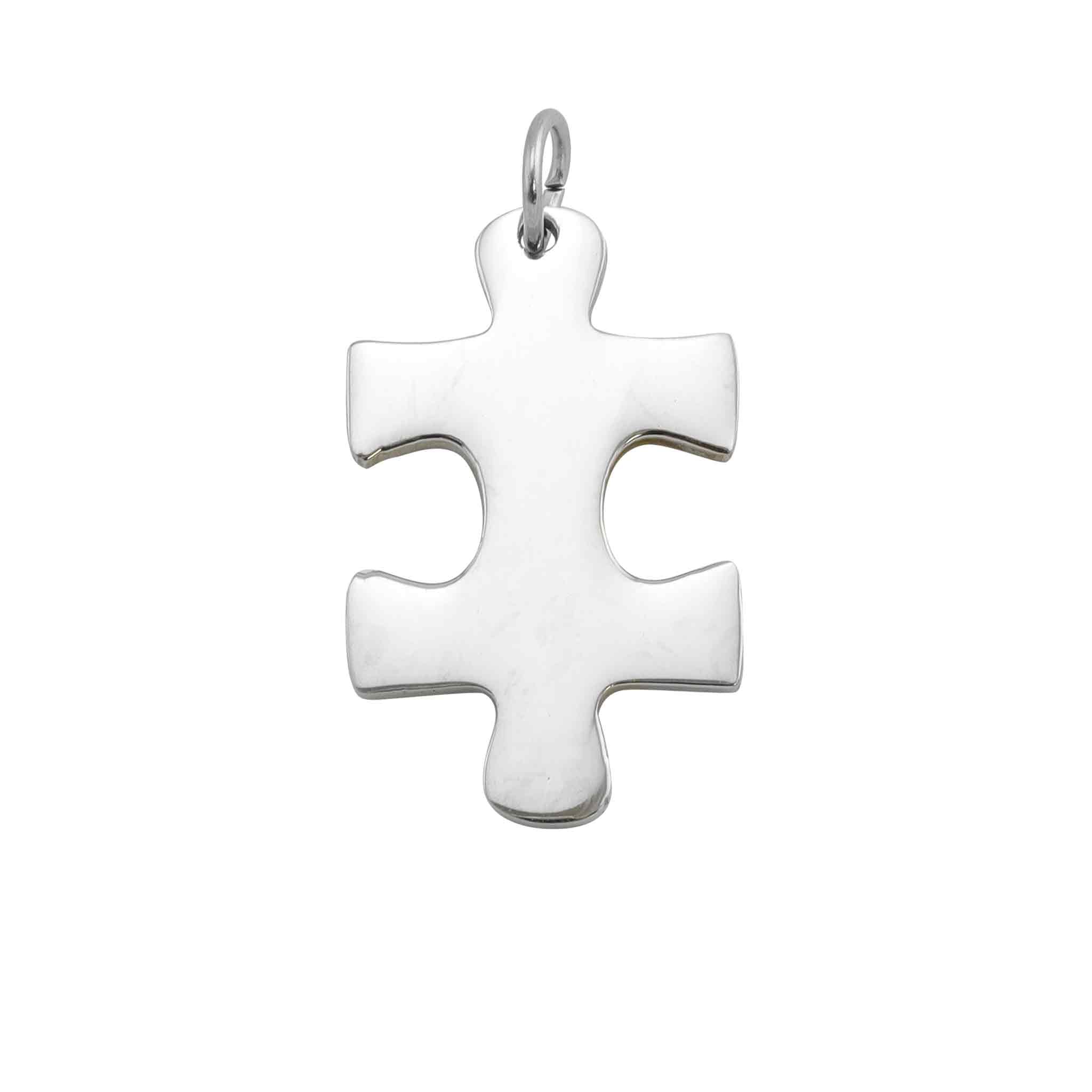 Polished Blank Vertical Stainless Steel Puzzle Piece
