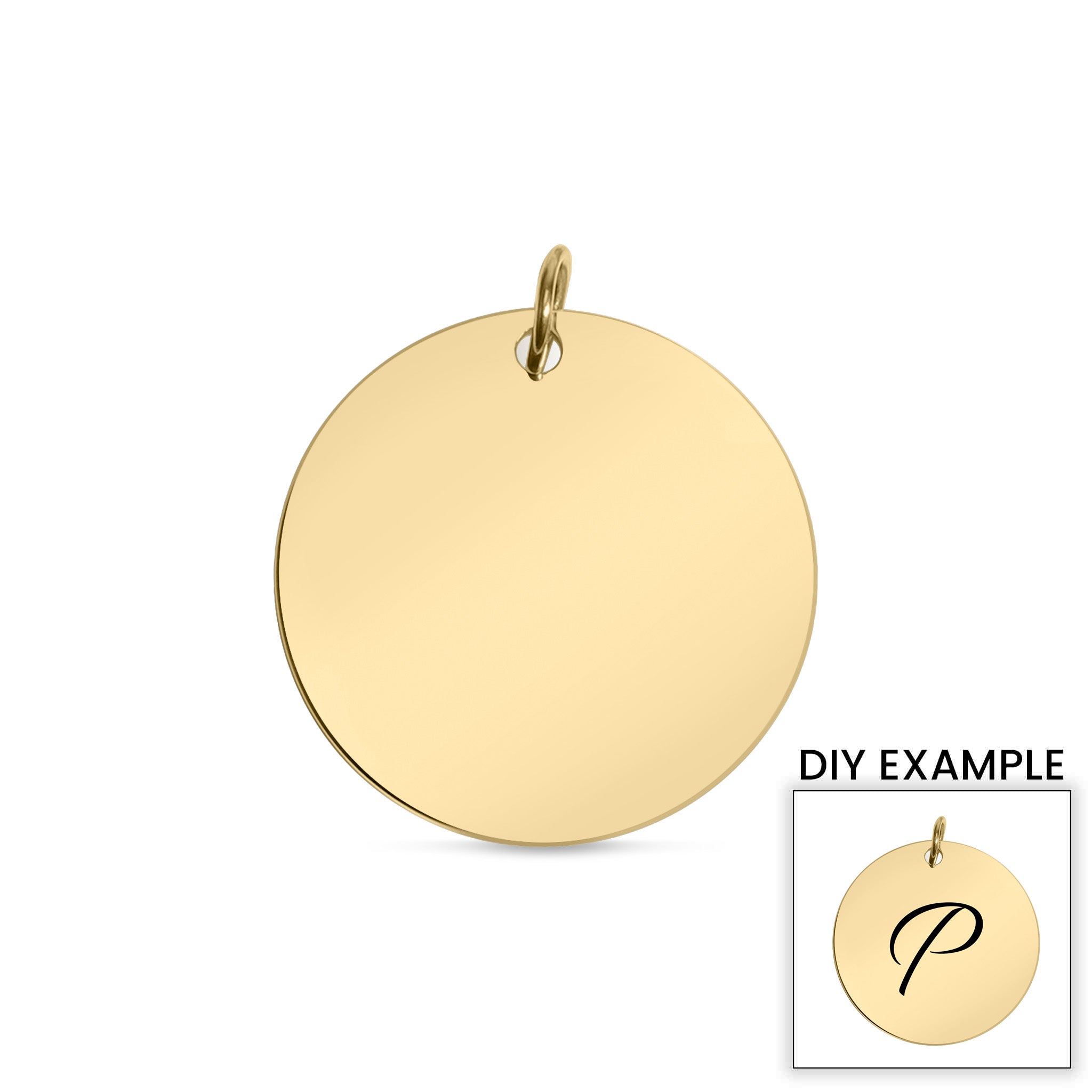 18K Gold PVD Stainless Steel Blank Circle Pendant
