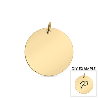 18K Gold PVD Stainless Steel Blank Circle Pendant