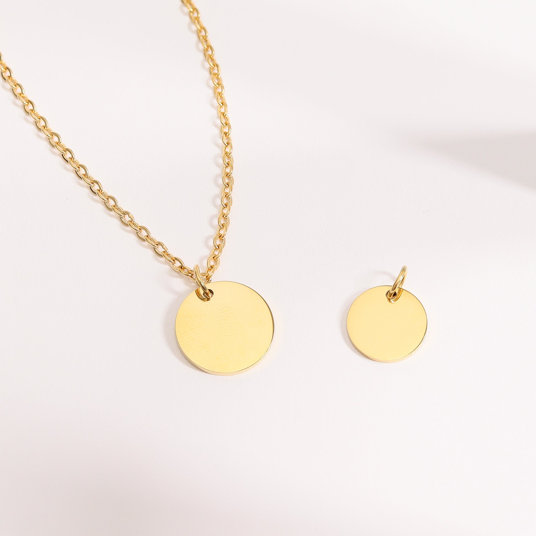 18K Gold PVD Stainless Steel Blank Circle Pendant
