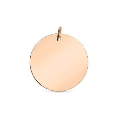 Stainless Steel 18K Rose Gold PVD Blank Round Pendant
