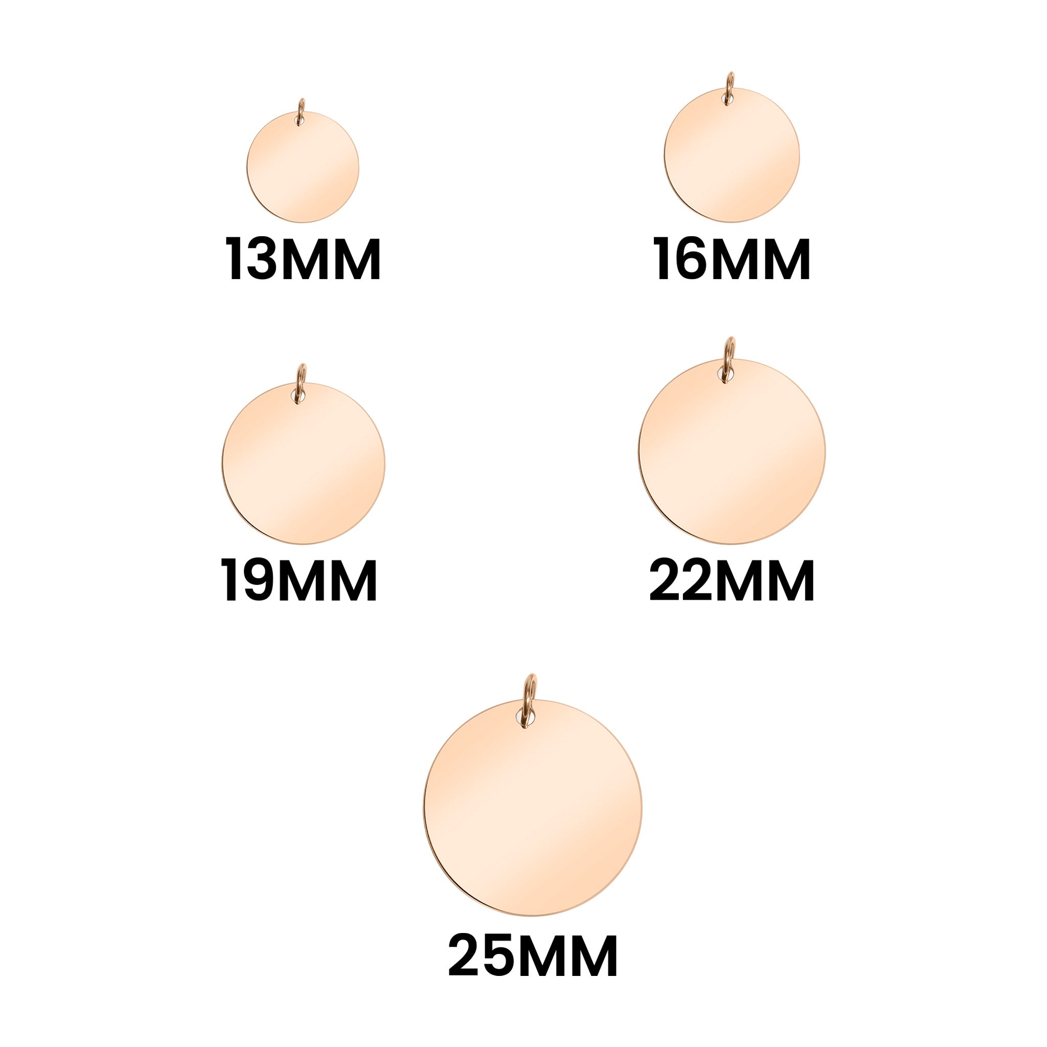 Stainless Steel 18K Rose Gold PVD Blank Round Pendant