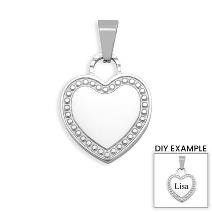 Stainless Steel Detailed Heart Pendant