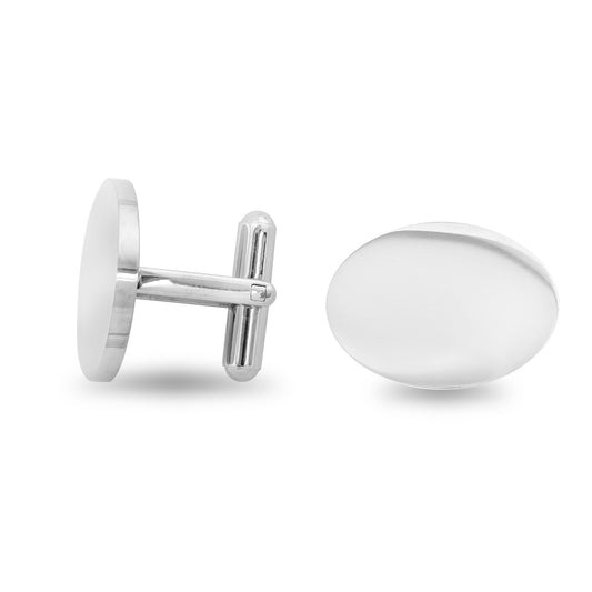 Stainless Steel Blank Oval Cufflinks