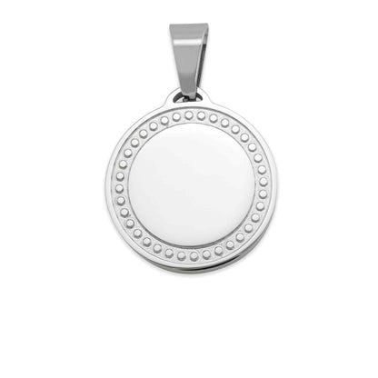 Stainless Steel Detailed Round Pendant