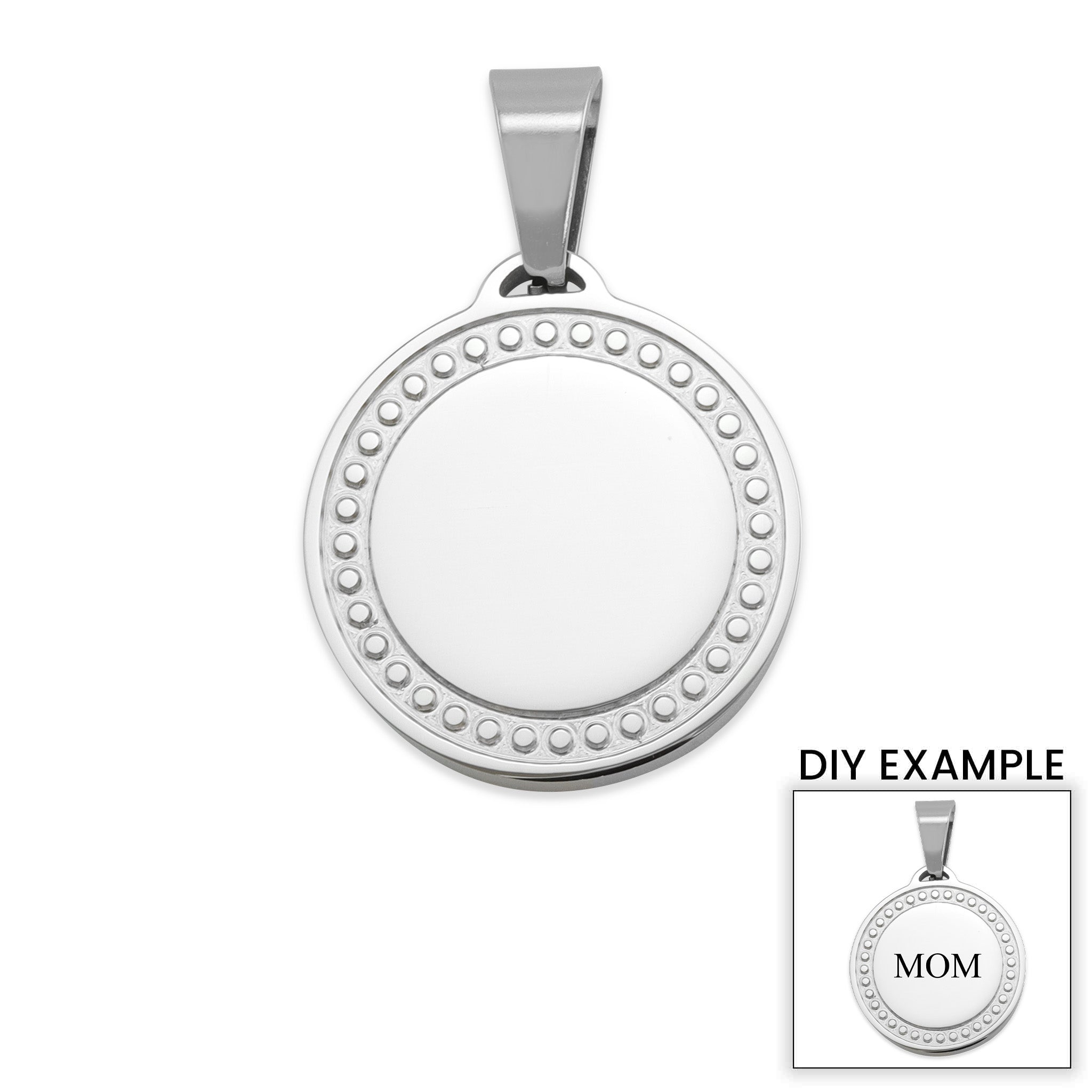 Stainless Steel Detailed Round Pendant