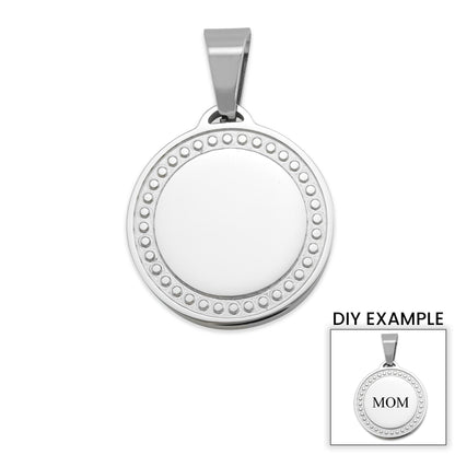 Stainless Steel Detailed Round Pendant