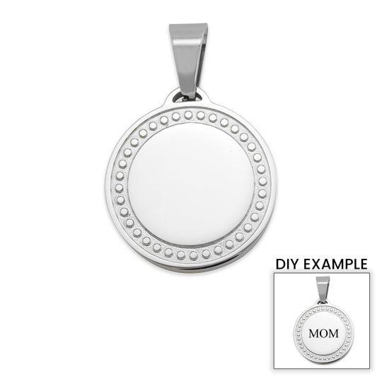 Stainless Steel Detailed Round Pendant