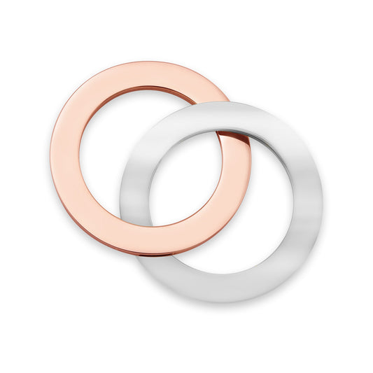 18K Rose Gold PVD Coated And Stainless Steel Blank interlinked Rings