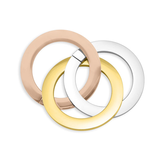 18K Gold PVD Coated, Rose Gold, And Stainless Steel Blank Interlinked Rings