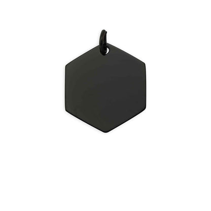 Black Stainless Steel Blank Hexagon Pendant