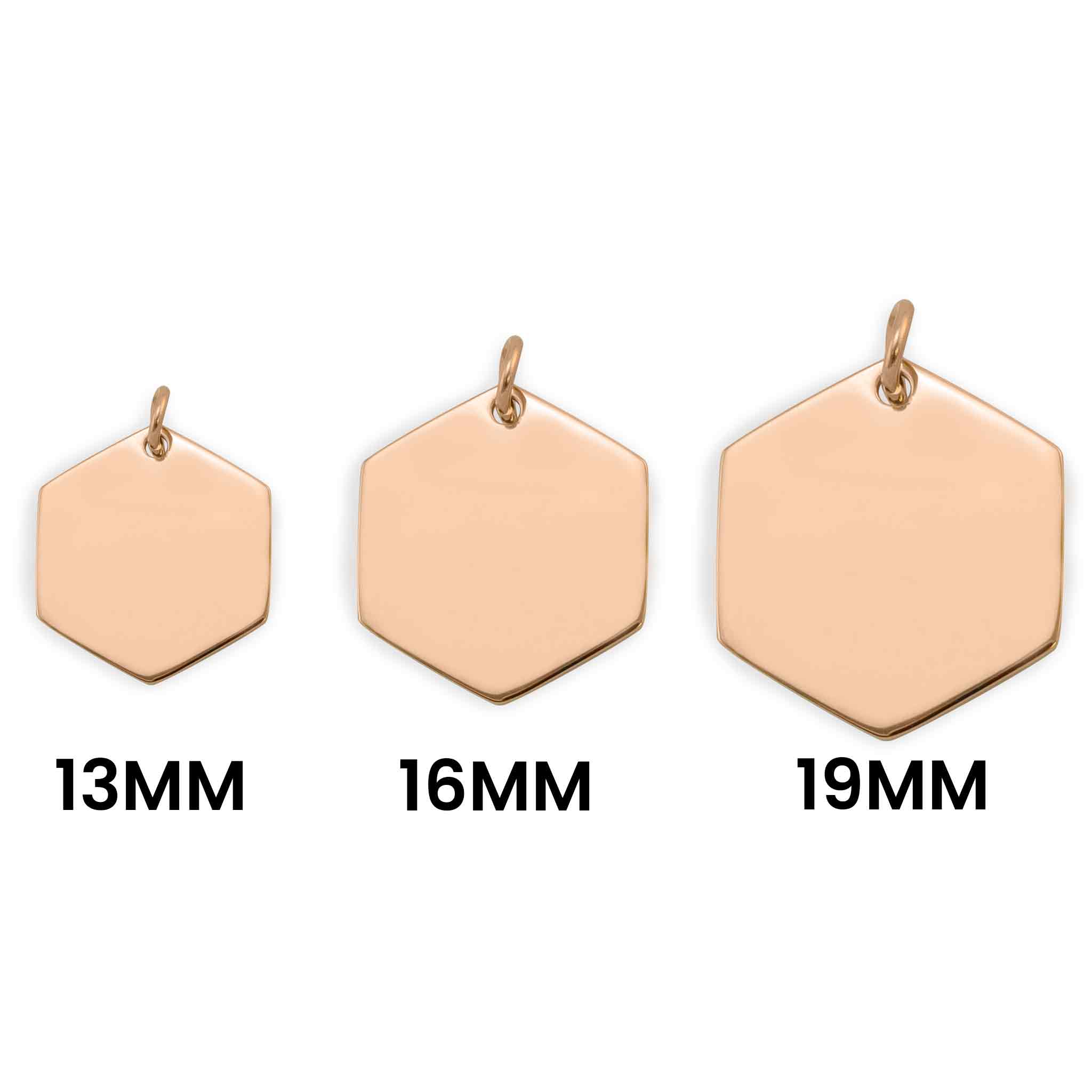 18K Rose Gold PVD Stainless Steel Blank Hexagon Pendant
