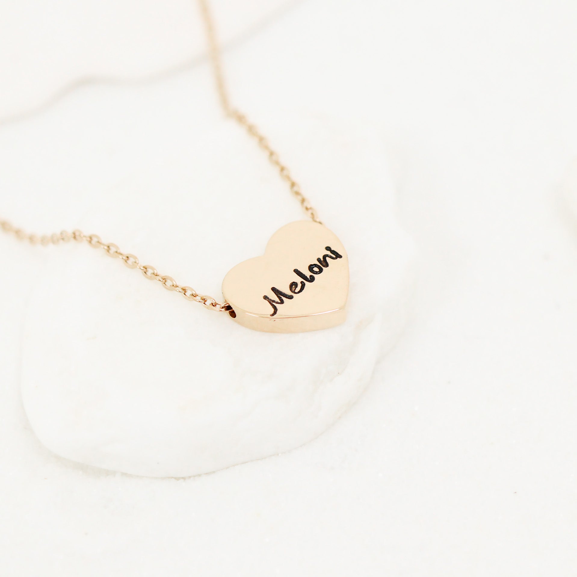18K Gold PVD Stainless Steel Blank Heart Necklace