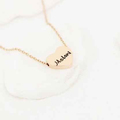 18K Gold PVD Stainless Steel Blank Heart Necklace