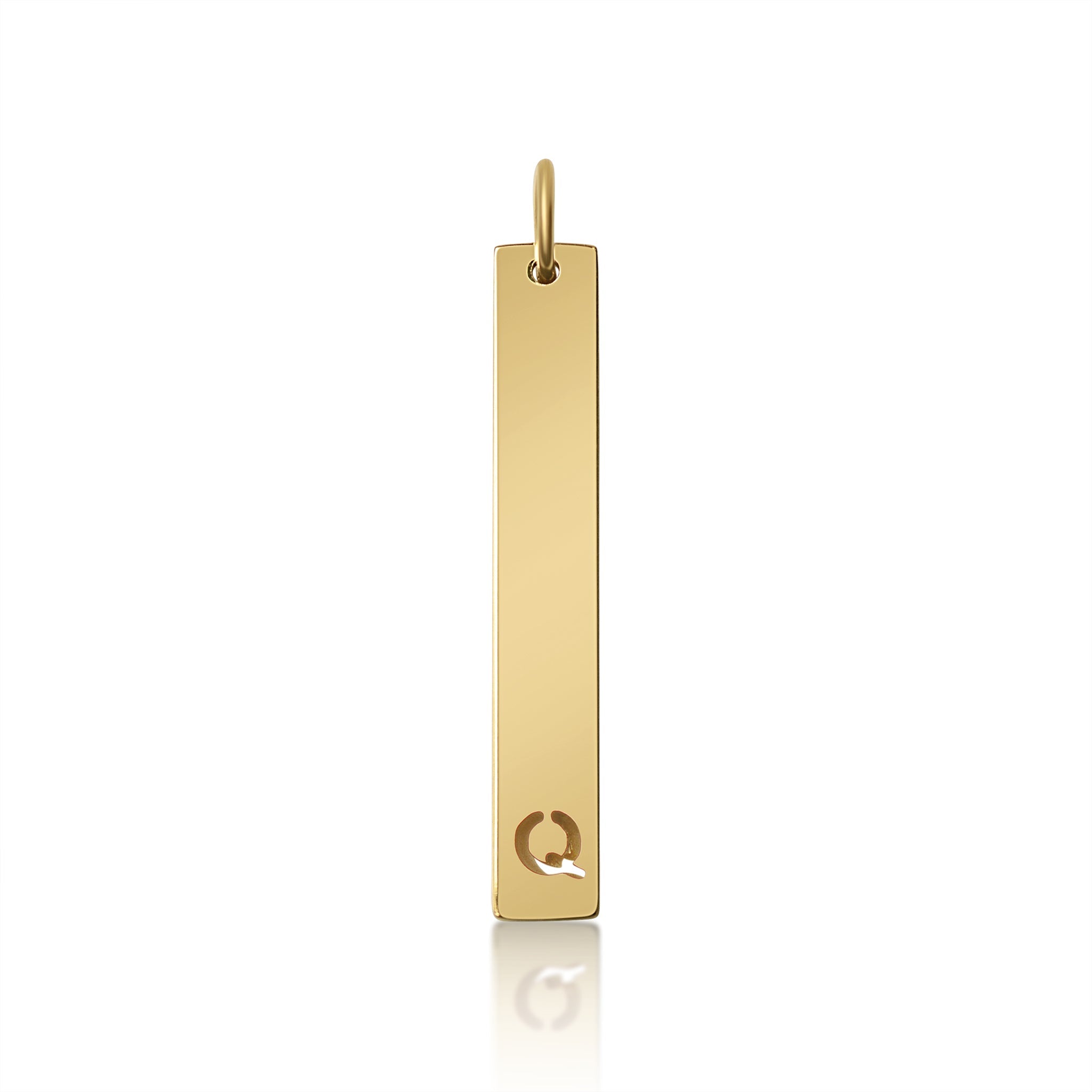 18K PVD Coated Stainless Steel Cutout Initial Pendant