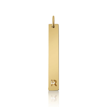 18K PVD Coated Stainless Steel Cutout Initial Pendant