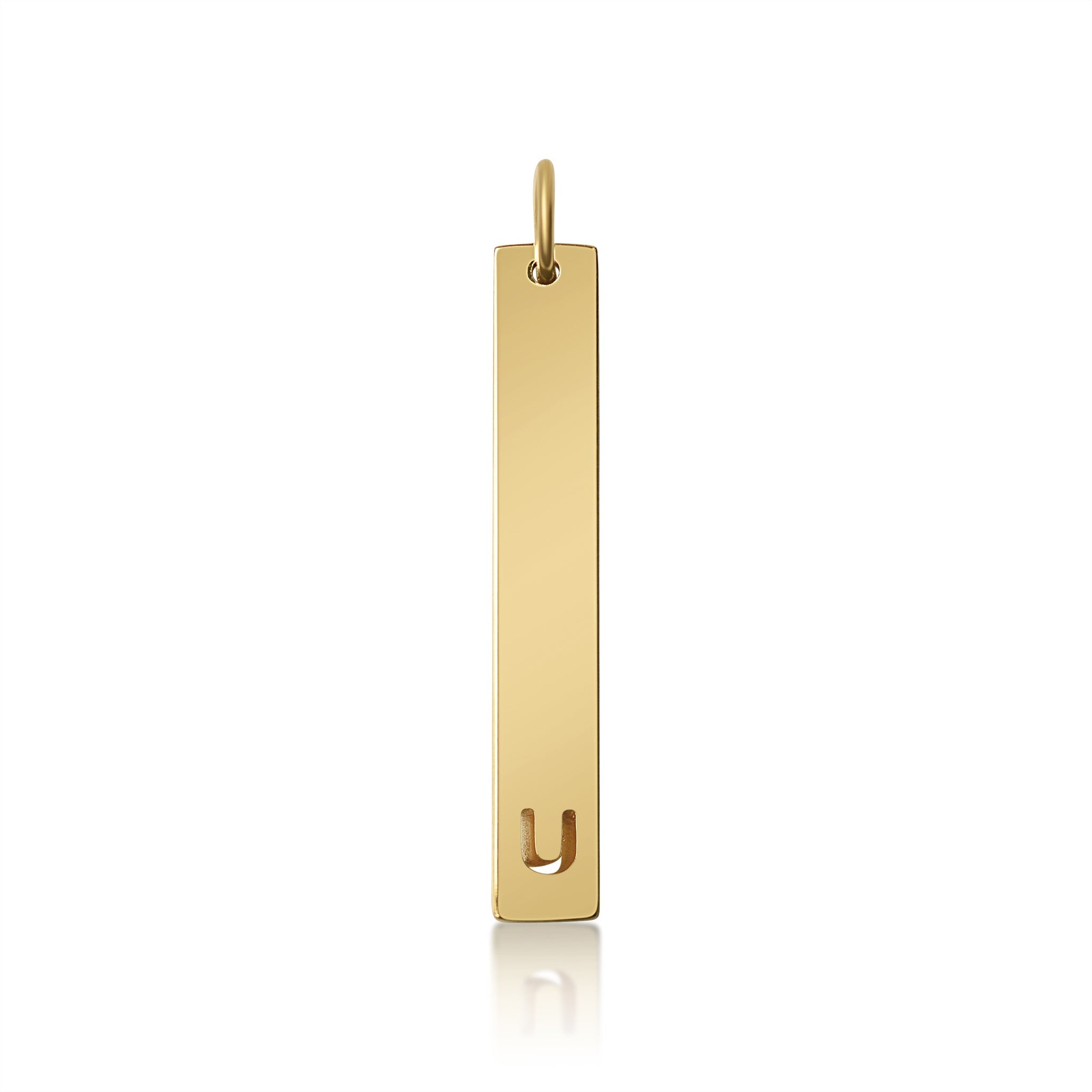 18K PVD Coated Stainless Steel Cutout Initial Pendant