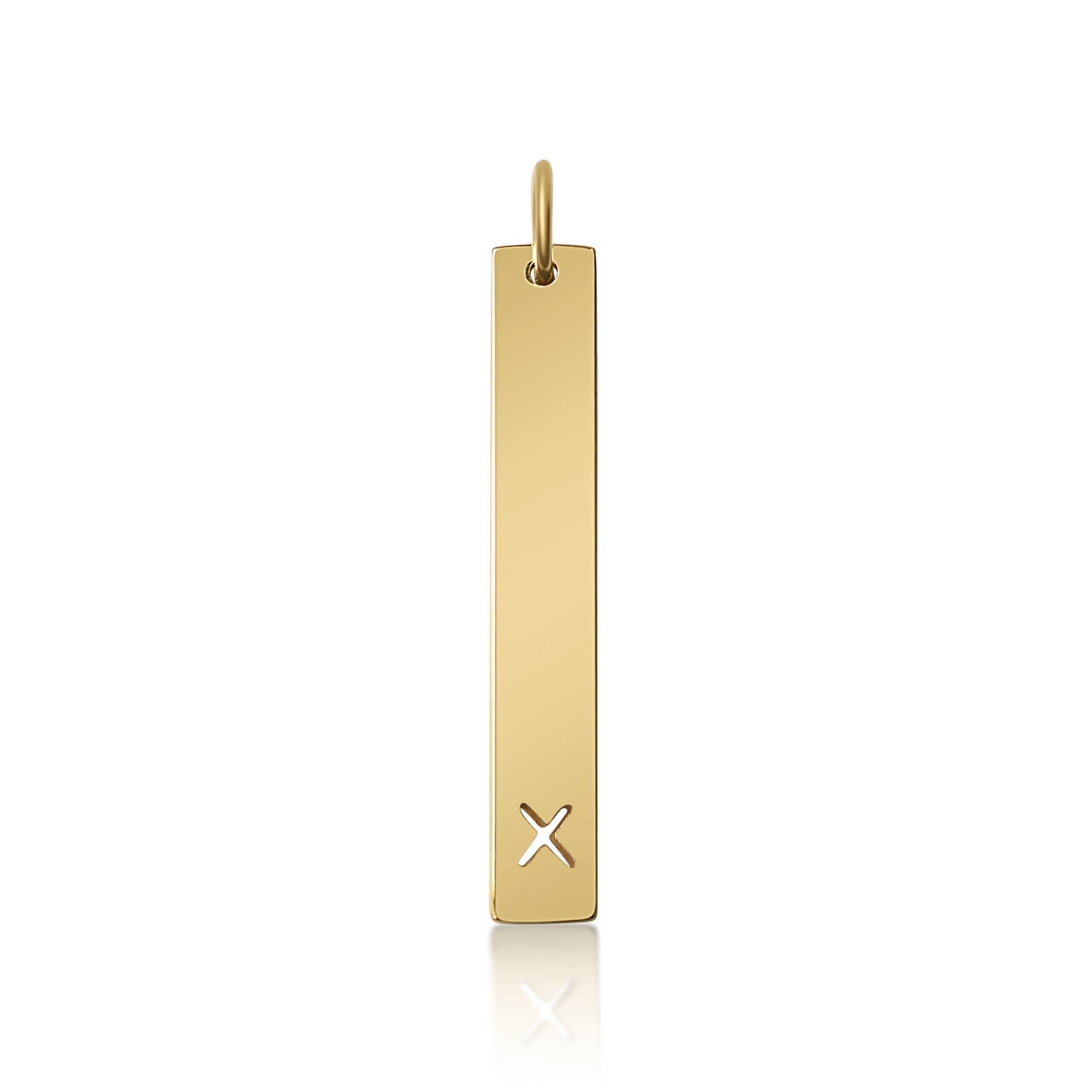 18K PVD Coated Stainless Steel Cutout Initial Pendant