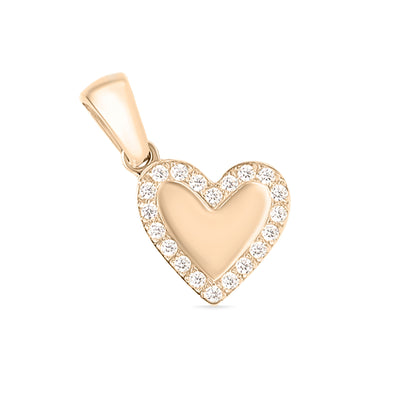 18K Gold PVD Stainless Steel CZ Heart Charm