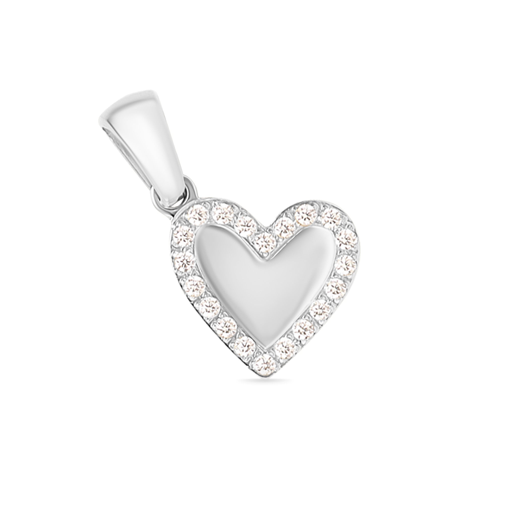 18K Gold PVD Stainless Steel CZ Heart Charm