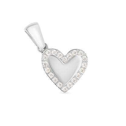 18K Gold PVD Stainless Steel CZ Heart Charm
