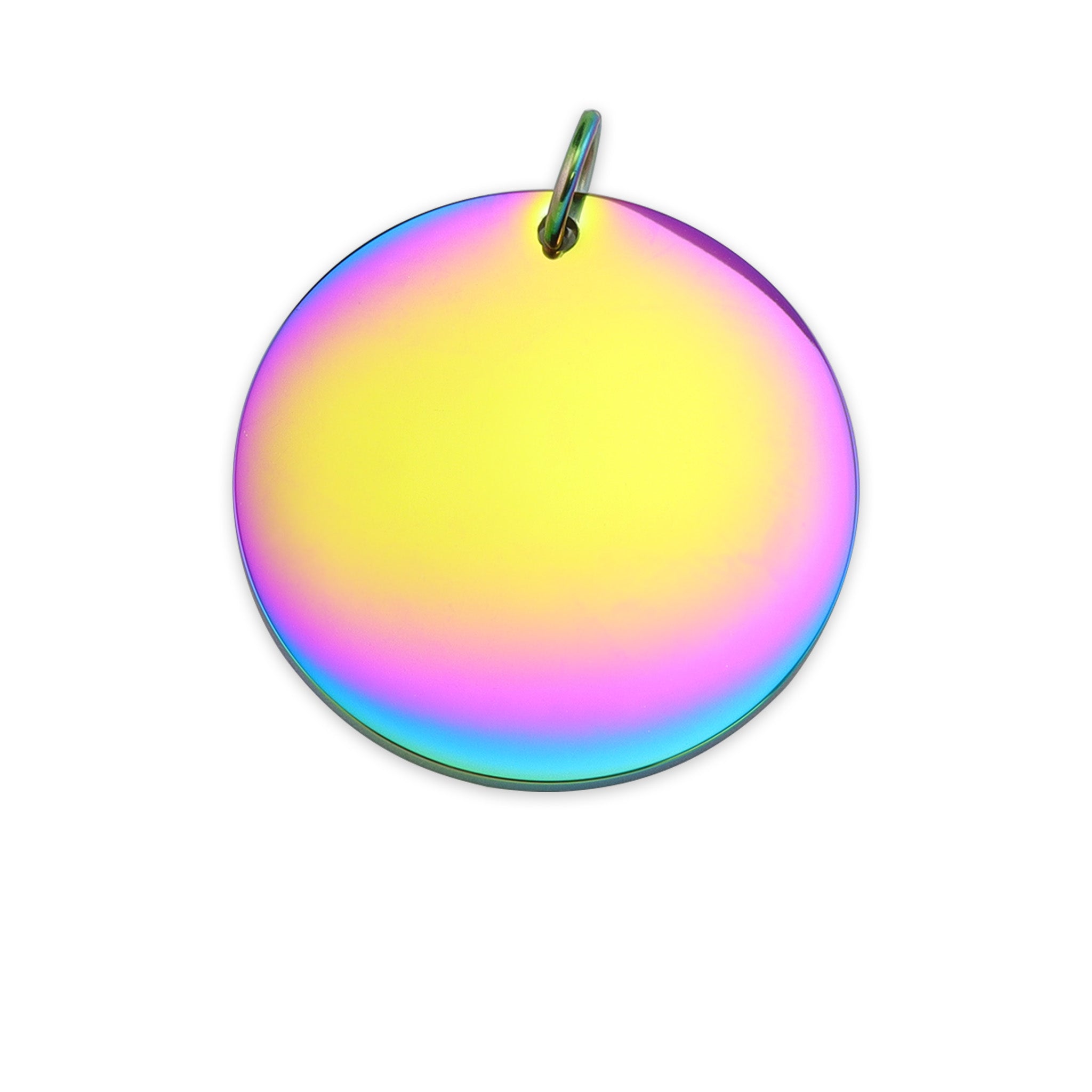 Rainbow Blank Stainless Steel Round Pendant