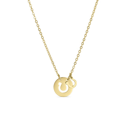 18K Gold PVD Stainless Steel Horseshoe Cutout Necklace