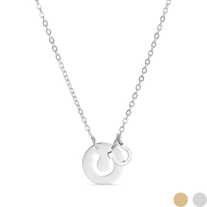 18K Gold PVD Stainless Steel Horseshoe Cutout Necklace