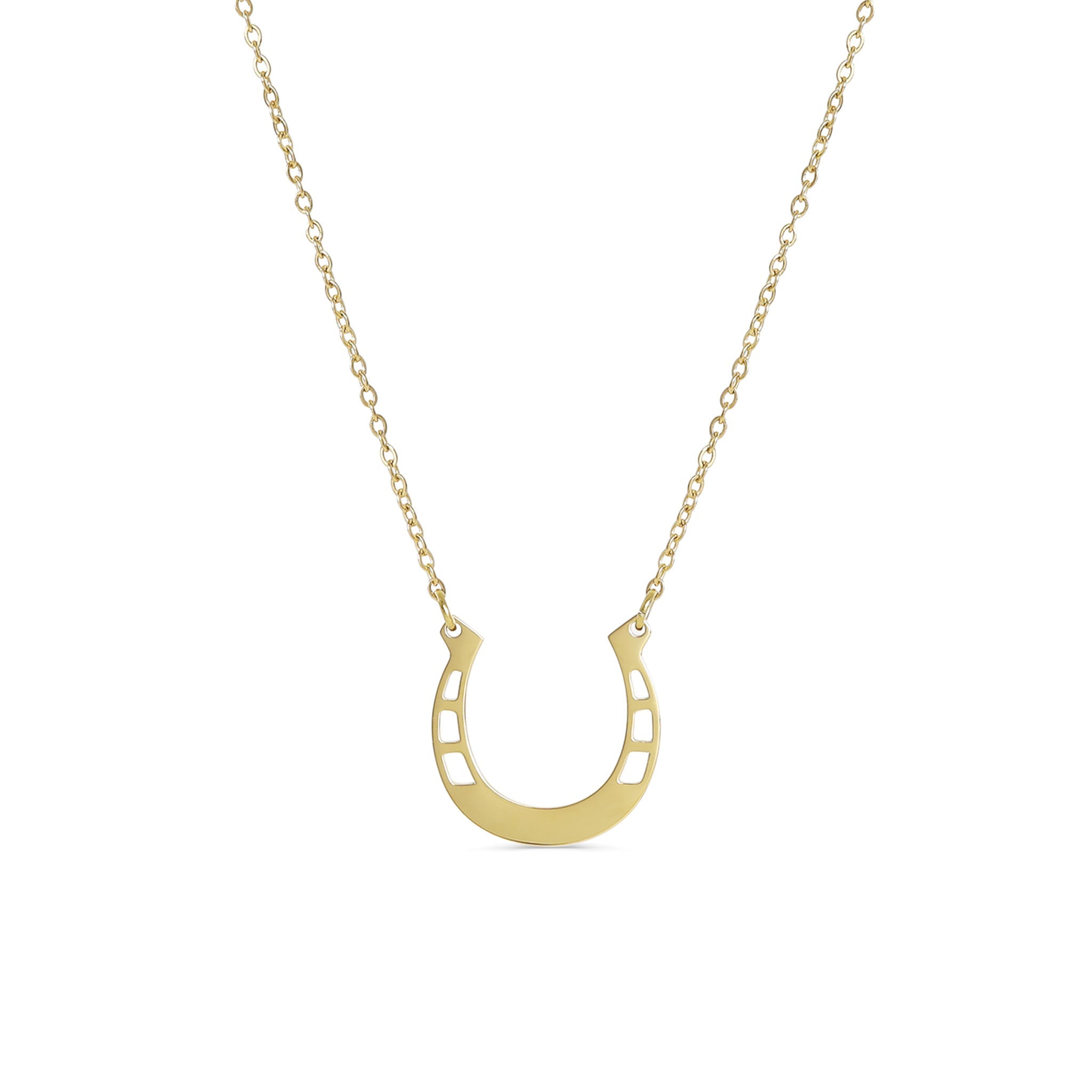 18" Engravable Stainless Steel Horseshoe Necklace