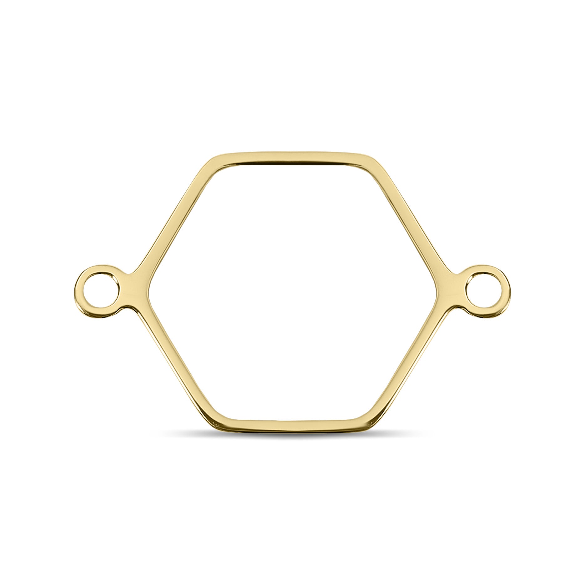 18K Gold PVD Stainless Steel Hexagon Connector Charms