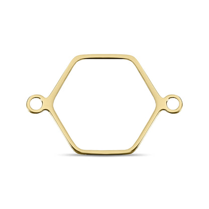 18K Gold PVD Stainless Steel Hexagon Connector Charms
