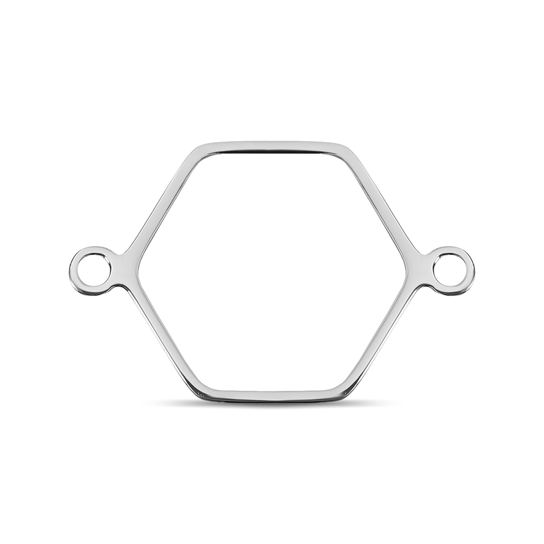 18K Gold PVD Stainless Steel Hexagon Connector Charms
